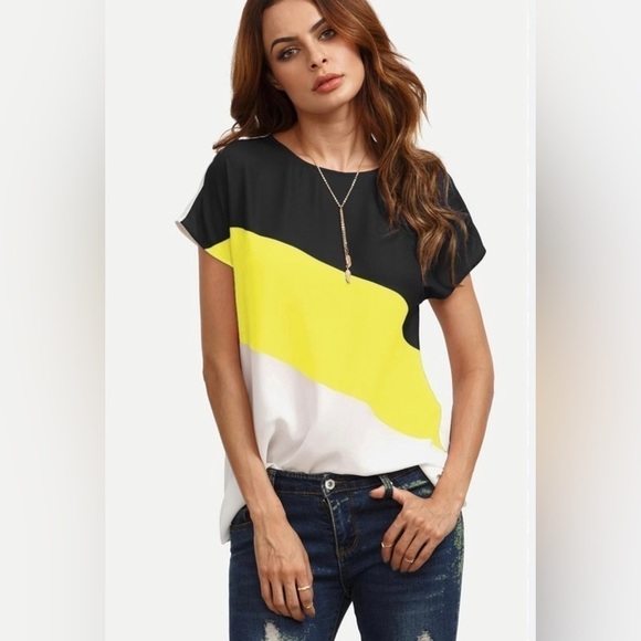 Amazon Tops - Short Sleeve Colorblock T-shirt size medium